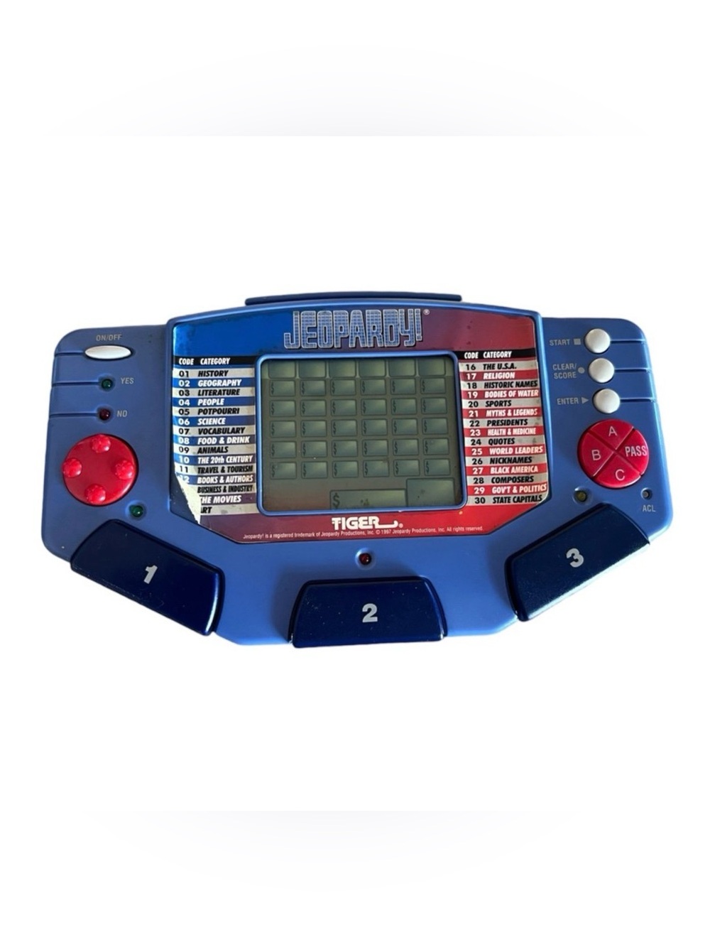Jeopardy Tiger Electronic Handheld Game 1995 Console w/Cartridge